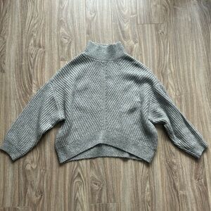 Gray Express Turtleneck Sweater